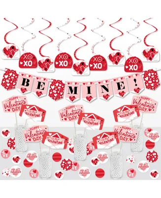 Big Dot of Happiness Happy Valentine's Day - Valentine Hearts Party Supplies Decoration Kit - Decor Galore Party Pack - 51 Pieces