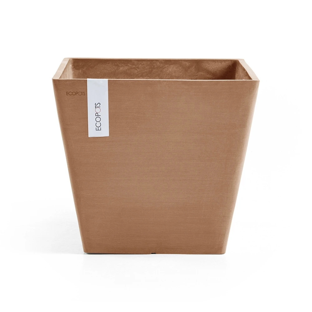 Ecopots Rotterdam Indoor and Outdoor Square Planter, 12in