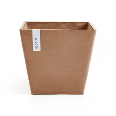 Ecopots Rotterdam Indoor and Outdoor Square Planter, 12in