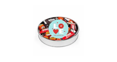 Valentine's Day Sugar Free Chocolate Gift Tin Large Plastic Tin with Sticker and Hershey's Candy & Reese's Mix - Love Arrow - Assorted Pre