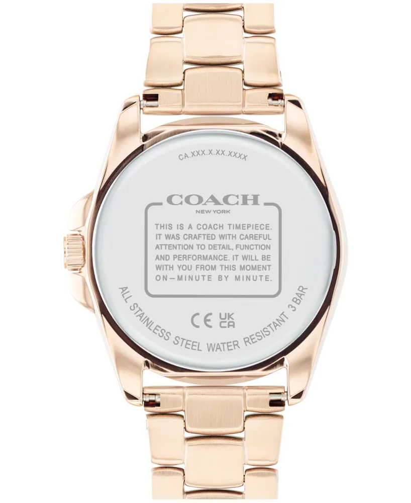 Coach Women's Greyson Quartz Rose Gold-Tone Stainless Steel Bracelet Watch 36mm - Rose Gold