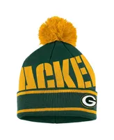 Women's Wear by Erin Andrews Green Green Bay Packers Double Jacquard Cuffed Knit Hat with Pom and Gloves Set