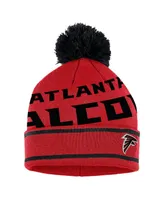 Women's Wear by Erin Andrews Red Atlanta Falcons Double Jacquard Cuffed Knit Hat with Pom and Gloves Set