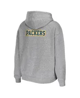 Women's Wear by Erin Andrews Heather Gray Green Bay Packers Plus Full-Zip Hoodie