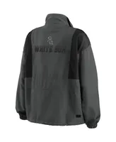 Women's Wear by Erin Andrews Charcoal Chicago White Sox Packable Half-Zip Jacket