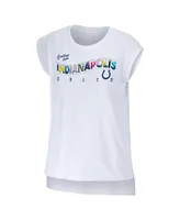 Women's Wear by Erin Andrews White Indianapolis Colts Greetings From Muscle T-shirt