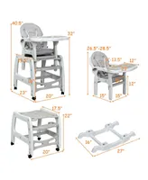 3 1 Baby High Chair Adjustable Seat Back and Removable Trays