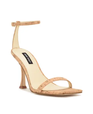 Nine West Women's Yess Square Toe Tapered Heel Dress Sandals