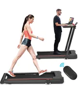 Costway 2.25HP 3-in-1 Folding Treadmill W/Table Speaker Remote Control