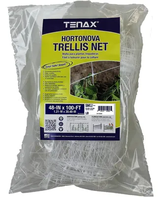 Tenax Hortonova Plastic Plant Trellis Net, White 4' x 100'