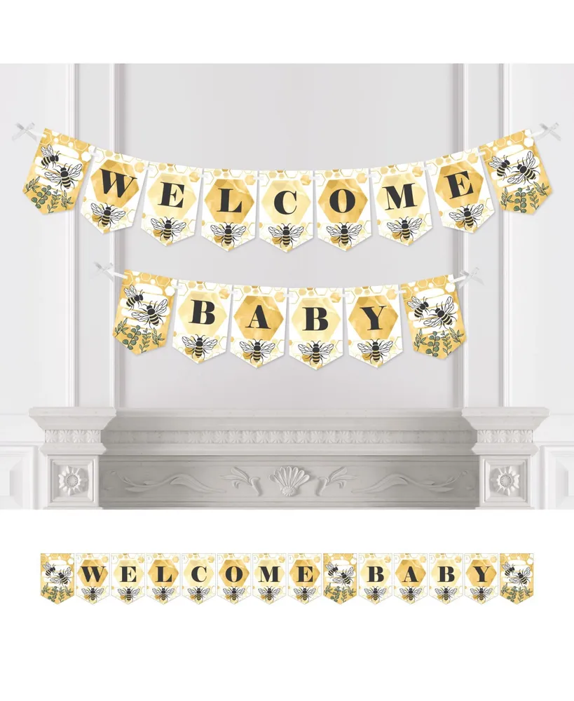 Little Bumblebee - Bee Baby Shower Bunting Banner Party Decorations Welcome Baby