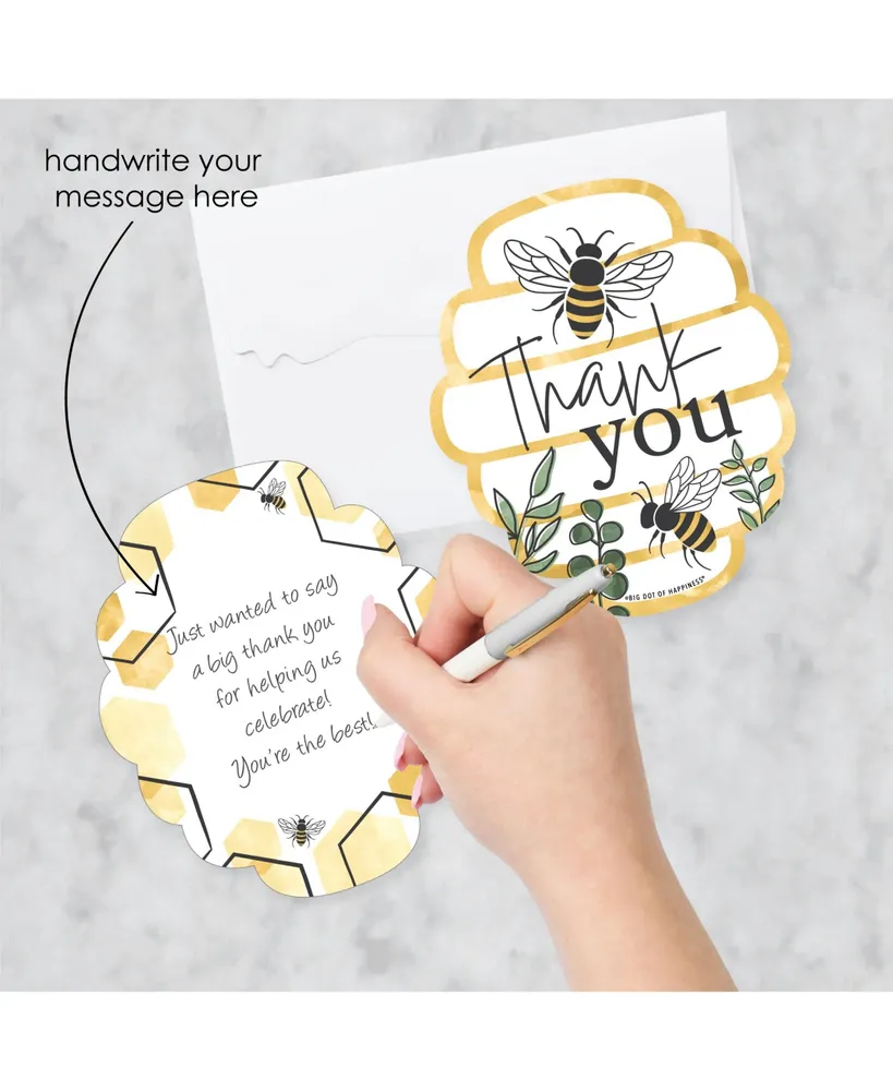 Little Bumblebee Baby Shower & Birthday Party Thank You Cards & Envelopes 12 Ct