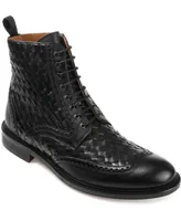 Taft Men's Saint Handwoven Leather Wingtip Dress Boots