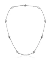 Genevive Sterling Silver Clear Cubic Zirconia Necklace