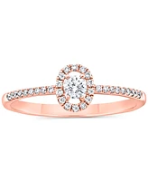 Diamond Halo Engagement Ring (1/4 ct. t.w.) 14k White, Yellow or Rose Gold