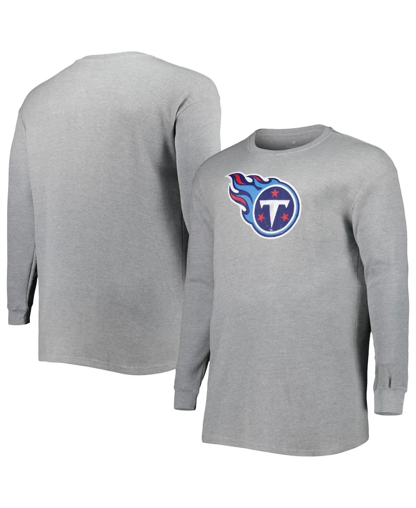 Profile Men's Heather Gray Tennessee Titans Big and Tall Waffle