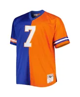 Men's Mitchell & Ness John Elway Royal, Orange Denver Broncos Big and Tall Split Legacy Retired Player Replica Jersey