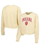 Women's League Collegiate Wear Cream Indiana Hoosiers Classic Campus Corded Timber Sweatshirt