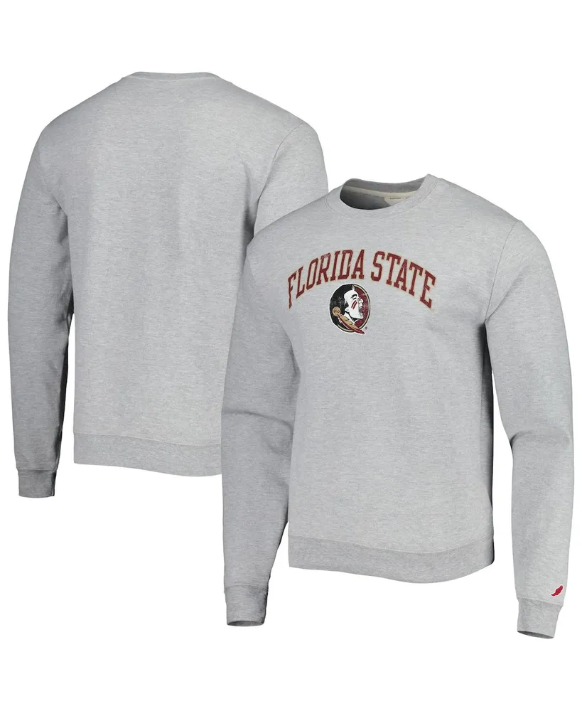 Men's League Collegiate Wear Gray Florida State Seminoles 1965 Arch Essential Fleece Pullover Sweatshirt