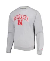 Men's League Collegiate Wear Gray Nebraska Huskers 1965 Arch Essential Pullover Sweatshirt