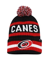 Men's '47 Brand Black Carolina Hurricanes Bering Cuffed Knit Hat with Pom