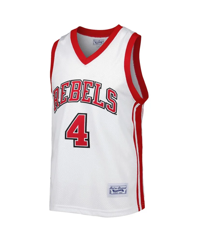 Men's Original Retro Brand Larry Johnson White Unlv Rebels Alumni Commemorative Replica Basketball Jersey
