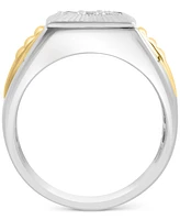 Effy Men's Diamond Cluster Ring (1/2 ct. t.w.) in 10k Two-Tone Gold