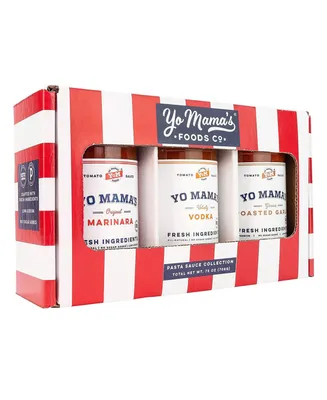 Yo Mama's Foods Gourmet Keto Gift Set and Care Package | Includes (1) Marinara Sauce (1) Vodka Sauce & | (1) Roasted Garlic | Low Sugar, Carb, Sodium,