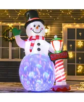 Homcom 8' Christmas Inflatable Snowman Outdoor Blow-Up Decoration