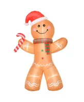 Homcom 8' Christmas Inflatable Gingerbread Man Outdoor Yard Decoration - Multi