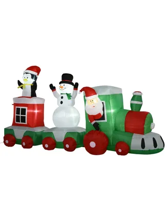 Homcom 11' Christmas Inflatable Holiday Train Outdoor Yard Decoration - Multi