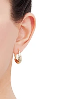 Graduated Textured Chunky Oval Hoop Earrings in 14k Gold, Created for Macy's