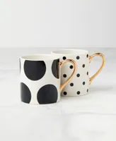 Kate Spade on the Dot Assorted Mugs 2 Piece Set, Service for 2