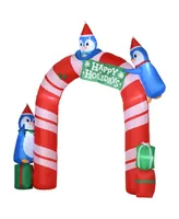 Outsunny 8' Christmas Inflatable Candy Cane Archway Blow-Up Outdoor Display - Multi