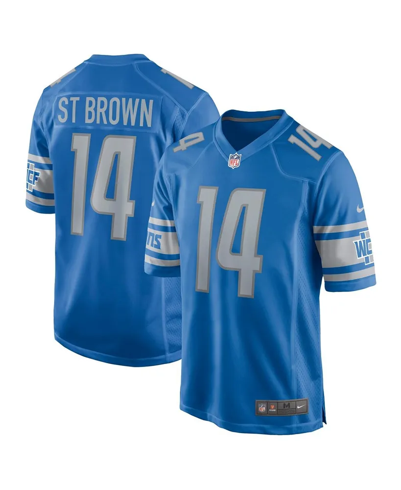 Men's Nike Amon-Ra St. Brown Blue Detroit Lions Game Player Jersey