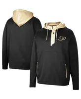 Men's Colosseum Black Purdue Boilermakers Luge 3.0 Quarter-Zip Hoodie