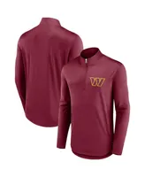 Men's Fanatics Burgundy Washington Commanders Tough Minded Quarter-Zip Top