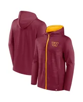 Men's Fanatics Burgundy, Gold Washington Commanders Ball Carrier Full-Zip Hoodie