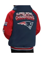 Men's G-iii Sports by Carl Banks Navy New England Patriots Defender Raglan Full-Zip Hoodie Varsity Jacket