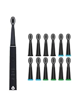 Pursonic Usb Rechargeable Electric toothbrush with 12 Brush Heads - Black