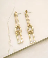 Ettika 18k Gold-Plated Cubic Zirconia Linked Linear Drop Earrings