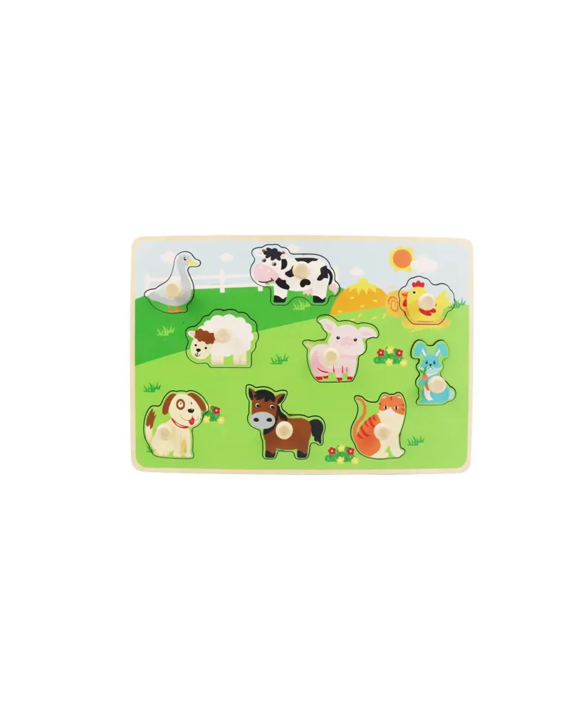 Leo & Friends Farm Animal Peg Puzzle for 24-Months+