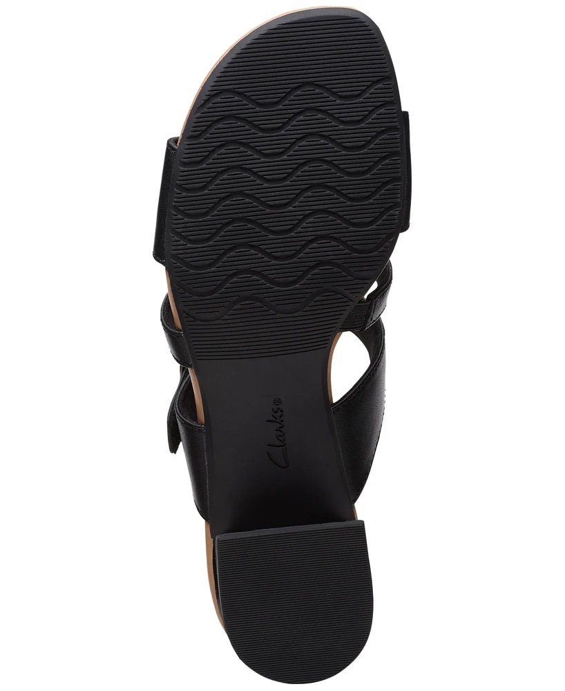 Clarks Women's Desirae Palm Triple-Strap Open-Back Sandals