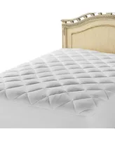 Circleshome Double Puff Microfiber Fleece Mattress Pad White