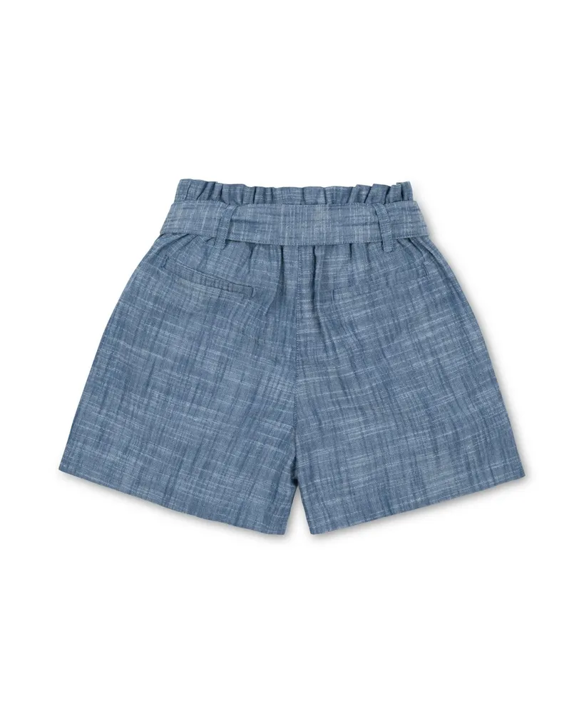 Hope & Henry Baby Girls Organic Cotton Pull-On Cinched Waist Woven Short