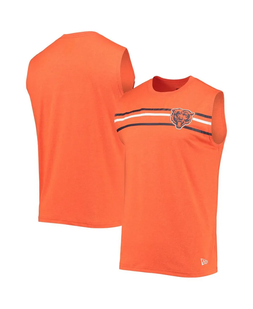 Men's New Era Orange Chicago Bears Brushed Sleeveless Tank Top