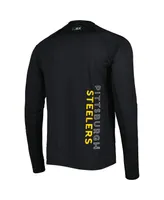 Men's Msx by Michael Strahan Black Pittsburgh Steelers Interval Long Sleeve Raglan T-shirt