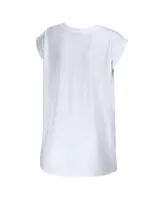 Women's Wear by Erin Andrews White New York Giants Greetings From Muscle T-shirt