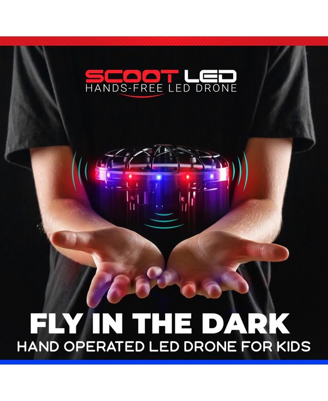 Force1 Scoot Led Hand Operated Drone for Kids or Adults - Red/Blue