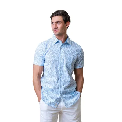 Hope & Henry Men's' Linen Short Sleeve Button Down Shirt